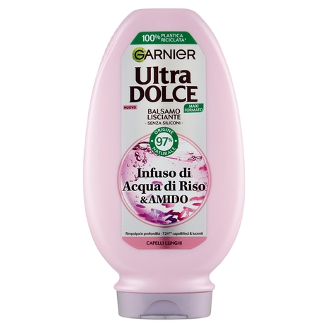 Garnier Ultra Dolce Infuso di Acqua di Riso & Amido, Balsamo Lisciante 250 ml